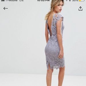 ASOS Midi Lace Dress with Scalloped back